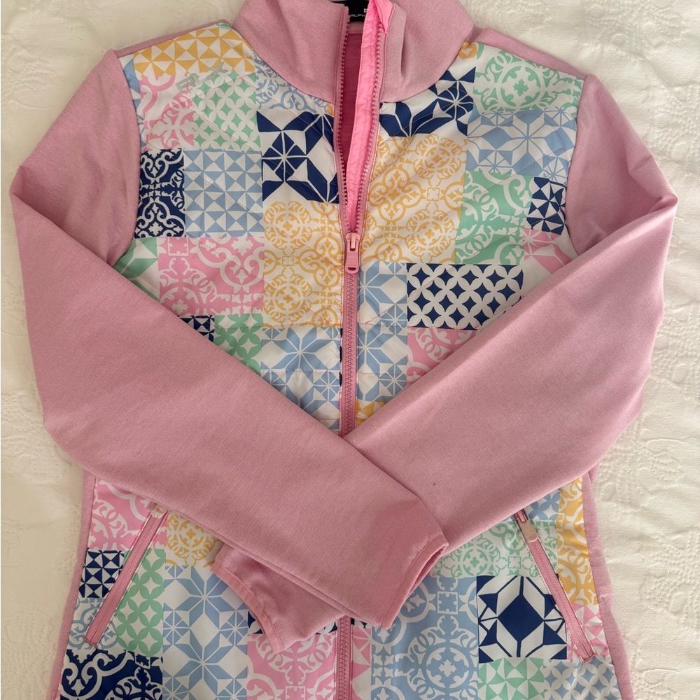 Polo RLX Golf Ralph Lauren Women Pink Graphic Hybrid Full-Zip Jacket  - Small
